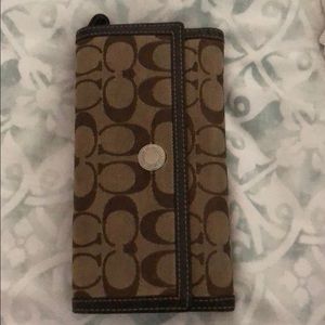 Coach Signature Checkbook Wallet
